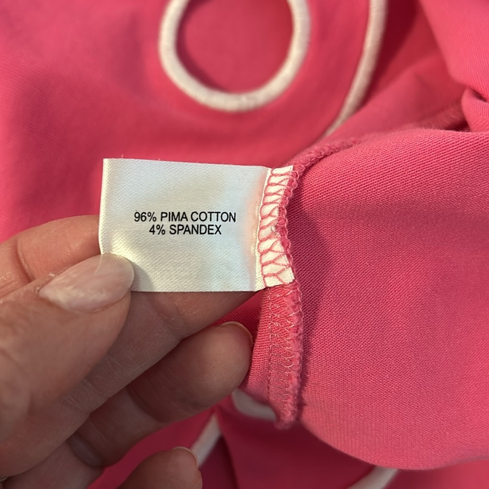E.L.I. Pink Embroidered Eyelet Scalloped Hem Top - Picture 4 of 5